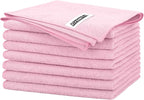 FIXSMITH Pink Microfiber Cleaning Cloth -Pack of 8, Highly Absorbent Cleaning Rags, 16"X12" All Purpose Cleaning Towels for Housekeeping, Kitchen, Car, Lint Free and Reusable Microfiber Towels
