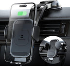 ZeeHoo Wireless Car Charger, 15w Fast Charging, Auto Clamping Car Phone Mount, Cell Phone Holder Charger, for iPhone 17 16 15 14 13 12 11 Pro Max Xs, Samsung Galaxy S23+ S22, Etc.(Grey)