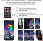 Car Ambient Lighting 64 Colors Multicoloured Music Optic Fiber RF Remote Controller + APP Control Car DIY Decorative Atmosphere Lighting Kit DC 12V 1W 5m