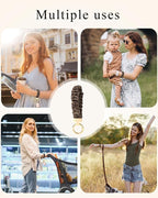 WEESMILE Keychain Wristlet, Stretchy Key Chain for Car Keys with D ring, Cute Scrunchie Wrist Bracelet for Women Men