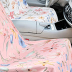 Hahafelt 2 Pack Car Seat Towel Covers with Storage Bag, 63 x 32 Inch Universal Non Slip Waterproof Sweat Protector for Car Truck, Gym Swimming Running, Machine Washable (Watercolor Flowers)