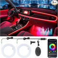 Car Led Strip Lights, Interior Car Lights, App Control Ambient Lighting Kit With RGB 16 Million Colors Fiber Optics&Music Sync Rhythm, USB Neon Light Accessories for Center Console&Dashboard, Upgraded