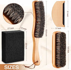 4 Pcs Horsehair Felt Hat Brush Kit with Cleaning Sponge Cowboy Clean Hat Wood Fedora Hat Cleaning Set Baseball Cap Lint Brush Remove Dust for Hair Furniture Suits Clothes(Style H)
