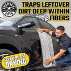 Chemical Guys Woolly Mammoth Large Microfiber Drying Towel - 36 x 25 Inch Gray, Ultra Plush Super Absorbent Car Drying Towel for Cars, Trucks, SUVs, Motorcycles, RVs, and Auto Detailing - 2 Pack