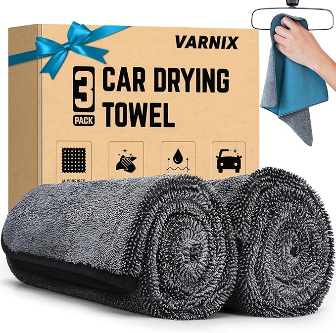SMINDER 2-Pack Microfiber Towels for Cars 36"x24", Extra Large Ultra Absorbent Car Wash Drying Towels Detailing Supplies for SUVs and Trucks, No Streaks, Spots or Scratches