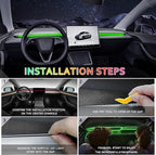 Acrylic Interior Car LED Strip Light with 6mm Sewing Edge - 43.3 inches Ambient Lighting Kits, Neon LED Strip Light(110CM/43.3IN, Green)