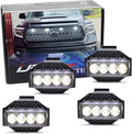 iJDMTOY 4pc Black-Out Smoked Lens Xenon White Full LED Front Grille Clearance Light Kit Compatible with Toyota 2018-2021 Tundra w/Honeycomb, Non-TRD, Non-Horizontal Beam Grille