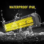 12 Inch Yellow Fog Lights 240W 24000LM Yellow LED Light Bar Offroad Spot Flood Combo Triple Row Driving Work Lamps Compatible with Jeep SUV ATV UTV Pickup Boat Marine