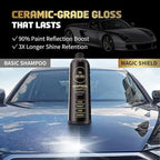 Magic Shield Graphene Shampoo – pH Neutral Car Wash | Advanced Hydrophobic & SiO2 Protection | Deep Cleans & Enhances Shine | Safe for Ceramic Coatings & All Paint Types – 16oz