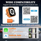 4-in-1 Wireless CarPlay Screen Mirroring Adapter for Apple CarPlay/Android Auto, 2026 Upgraded AirPlay MirrorLink Adapter, CarPlay Dongle Convert Wired to Wireless, Type C Extension, Plug & Play