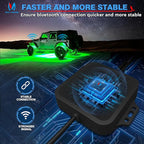 MICTUNING C2 Curved RGBW LED Rock Lights - 16 Pods Underglow Multicolor Neon Light with Wiring Switch Kit, Bluetooth Controller with APP Control