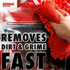 SONAX Microfiber Wash Sponge – Scratch-Free Car Wash Sponge, Ultra-Soft Microfiber, High Suds Absorption, Safe for Paint & Clear Coat
