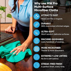 Microfiber Wholesale 16" x 24" Pro Multi Surface Microfiber Towels | 6 Pack (Blue)