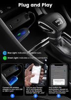 Upgraded Android Auto Wireless Adapter for Cars 2017+, 2 in 1 Wireless Carplay Adapter for iPhone,Compatible with iOS 10+/Android 11+, Plug & Play,Near-Zero Latency