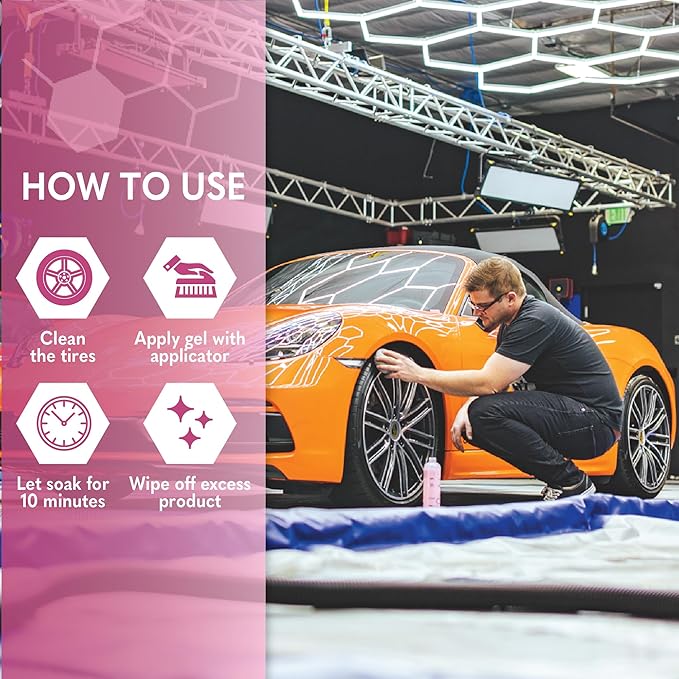 OPTI-COAT – Tire Gel – High Gloss Finish and Excellent Durability; Used to Protect and Dress Tires, Wheel Wells, Interior, & Exterior Plastic Trim; Protects from Ozone, UV, & Oxidation (16 Fl. Oz.)