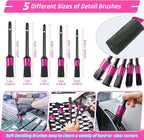 55PCS Pink Car Detailing Kit Interior Cleaner with High Power Handheld Vacuum, Car Wash kit with Detailing Brush Set,Car Interior Detailing Kit,Car Accessories for Cars,Gifts for Women