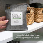 Moso Natural Air Purifying Bag 200g (2 Pack) HGTV Editor's Pick | Premium Bamboo Charcoal Odor Absorber for Home & Car | Closet Odor Eliminator & Car Air Freshener | Long Lasting Charcoal Bags