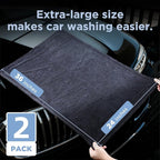 2-Pack 1200GSM Microfiber Car Drying Towels, Extra Large Twisted-Loop Absorbent Drying Towel for Cars and Trucks, Without Streaks, Scratches, or Water Spots (35"x 24")