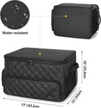 PGmoon 2 Layer Golf Trunk Organizer, Golf Car Storage Organizer with Individual Ventilated Compartment for 2 Pairs Shoes, Golf Car Locker for Balls, Clothes, Tees, Gloves, Accessories