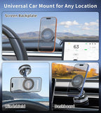 Magnetic Car Mount for Tesla, 360° Adjustable Phone Holder for Tesla Model 3 and Y, Strong Magnet & Foldable Car Accessories, All-metal Phone Mount for Magsafe Compatible with iPhone 17 16 15 Pro Max