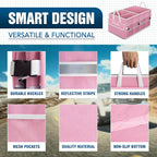 K KNODEL Car Trunk Organizer with Lid, Collapsible Car Trunk Storage Organizer, Car Organizer and Storage for SUV, Truck, Sedan (Medium, Pink)