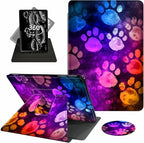 Case for 6" Kindle (11th Generation-2024/2022 Release),360 Degree Rotating Swivel PU Leather Stand Flip Folio Cover with Auto Wake/Sleep for Kindle 11th Generation 2024,Purple Glitter Paw