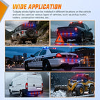 Nilight 49 Inch Emergency Strobe Light Strips with Controller, 288LED Flashing Warning Hazard Safety Rear Window Tailgate Lights for Truck Trailer Construction Plow Pickup Tow SUV Vehicles, Red Blue
