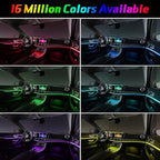 6 in 1 LED Car Strip Lights, Car Interior Lights with 276 inches Fiber Optic, Remote and APP Control, 16 Million Colors RGB Ambient Lighting Kits, Music Neon Light Accessories for Car Inside