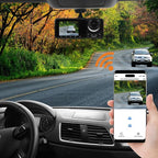 3 Channel Dash Cam WiFi FHD 1080P Car Camera, TOPGOOSE Front Dash Camera for Cars with 64GB Card, Mini Dashcams for Cars with Night Vision, 24 Hours Parking Mode, WDR, Loop Recording, G-Sensor, APP