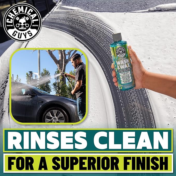 Chemical Guys CWS10216 Sudpreme Wash & Wax Extreme Shine Foaming Car Wash Soap (Safe for Cars, Trucks, SUVs, Motorcycles, RVs & More) 16 fl oz