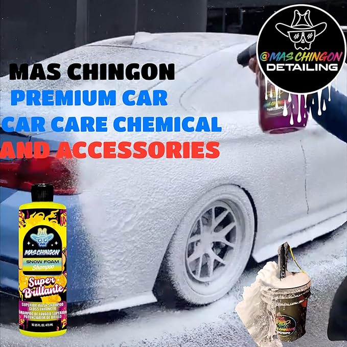 Mas Chingon Snow Foam Shampoo PH Balanced Design to Remove All the Heavy Dirt & Grime from All Surfaces Perfect for Off Road Cars (Great for Cars, Trucks, SUVs, RVs, Motorcycles, & More (16Oz)