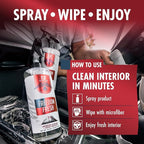 Premium Car Interior Cleaner Spray – Auto Cleaner for Headliner, Mats, Interior Vehicle Cleaning, Car Dashboard Cleaner Stain Remover, Restores Shine, Great Gift for Guys - Freedom Fresh Black Frost