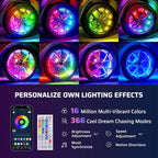 Ehaho 14''-18'' Double Row Adjustable Wheel Lights, Brighter RGB Chasing Rim Lights with App, Music Wheel Ring Light with Turn & Braking Signal Compatible with Various Trucks SUV Car（4PCS）
