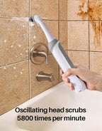 kHelfer Rechargeable Electric Grout Brush with Built-in Battery, Upgraded KH6A Stainless Steel Wire Power Brush & IPX7 Waterproof, Cordless Cleaning Brush & 5 Replacement Heads for Grout, Crevice