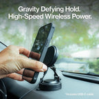 Statik HyperMount Pro Phone Mount, Magnetic Phone Holder, 15W Wireless Charging, MagSafe Car Mount, Works on Smooth & Lightly Textured Surfaces, iPhone and Android Compatible, Charging Cable Included