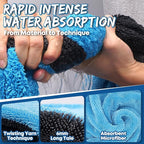 Metyond 48”x24” Car Drying Towel for Full-Sized SUV, Dual Sided Microfiber Car Cleaning Towel with Twisting Yarn Technique, 1400GSM Super Absorbent Scratch-Free, Machine Washable (Dark Gray - Blue)