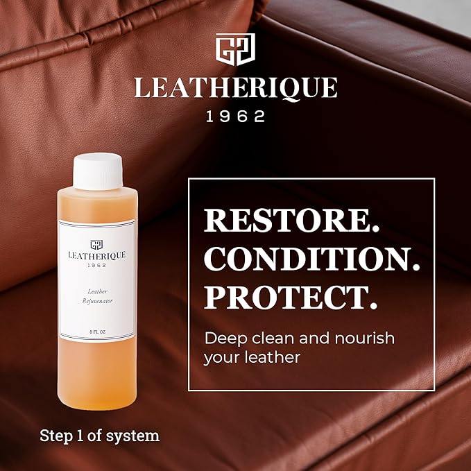 Leatherique Rejuvenator Oil 8 oz | Leather Conditioner Oil & Automotive Leather Restorer | Softens, Conditions & Revives Dry, Hard & Water-Damaged Leather | Perfect for Cars, Furniture, Saddle & More