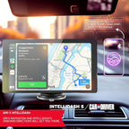 Car and Driver INTELLIDASH 7" HD Touchscreen – Portable Apple CarPlay Wireless Android Auto Screen for Car, Bluetooth Stereo, Backup Camera Support, Mirror Link, GPS Navigation, Siri, Google, SiriusXM