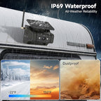 Magnetic Solar Wireless Backup Camera for Truck RV Car Trailer Pickup: HD 1080P No Wiring No Drilling IR Night Vision IP69K Waterproof Rechargeable Portable Backup Camera with 5" IPS 2-Split Monitor