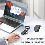 USB Hub, Multiport USB Splitter Adapter, 2 ft Long Cable USB 3.0 Hub, USB Extender for Laptop, PC, iMac, Surface Pro, MacBook, Mac Pro, Flash Drive, XPS, Mouse, HDD, Black, HJ-Black-0.5M-001