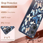 for Moto Edge 2024 Case - Compatible with MagSafe Women Girls Cute Magnetic Protective Phone Cover Kawaii Girly Blue Butterfly Heavy Duty Shockproof Design for Motorola Moto Edge 2024 Cases