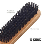 Kent CC2 Finest 100% Handcrafted Clothes Brush: Black Boar Bristle & Nylon Mix with Cherrywood Handle - Travel-Size Lint/Fuzz Remover for Cashmere, Wool, Silk; Suede Brush & Pet Hair Lint Roller