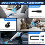 Handheld Vacuum Cordless, 15000Pa Powerful Car Vacuum Cleaner - 7800mAh Rechargeable Portable Mini Vacuum with 70000RPM Motor, 5 Nozzles, Low Noise, Washable Filter, for Car, Home, Office, Pet