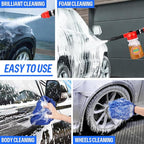 MYPIN 16 in 1 Car Wash Foam Gun, Foam Cannon,Adjustable Hose Wash Sprayer with 2.5 to 6 Bars Foam Blaster,Suitable for Car Cleaning and Garden Use with 1/2” Quick Connector (Clear)