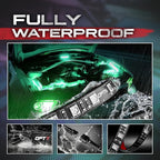 OPT7 Aura Engine Bay RGB LED Light Kit with Remote Control, 4 pc 12" Waterproof Under Hood Light Strips, Multicolor Mode, Exterior Neon Accent Lighting for Cars Trucks SUVs Vans, Universal Car Décor