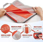 10 Set Compression Packing Cubes for Travel Essentials,Compressible Expandable Packing Cubes for Suitcase,OlarHike Luggage Organizer Bags for Travel,Handy Helper for Organizing Clothes(Orange)