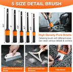 Car Cleaning Kit 19Pcs, Car Interior Detailing Kit with 12000PA High Power Handheld 12V Corded Vacuum, Detailing Brush Set, Cleaning Gel, Complete Car Vacuum Cleaner with Storage Bag for Men & Women