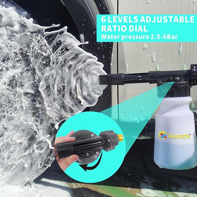 Foam Gun Car Wash Gun, Foam Blaster Equips 3/4" Universal Garden and Quick Connector (Connects to Any Garden Hose) for Watering Plants, Lawn, Patio, Car Wash, Cleaning