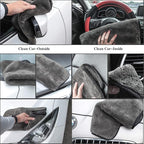 GTF Microfiber Car Cleaning Cloths, Upgraded 1200gsm Ultra-Thick Cars Drying Towel Microfiber Cloth for Car and Home Polishing Washing and Detailing 16'' x 16''(3 Pack)