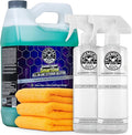 Chemical Guys Raging Rhino Waterless Car Wash And Quick Detailer, 128 Fl Oz With 2 Dilution Bottles and 3 Premium Microfiber Towels - 6 Items